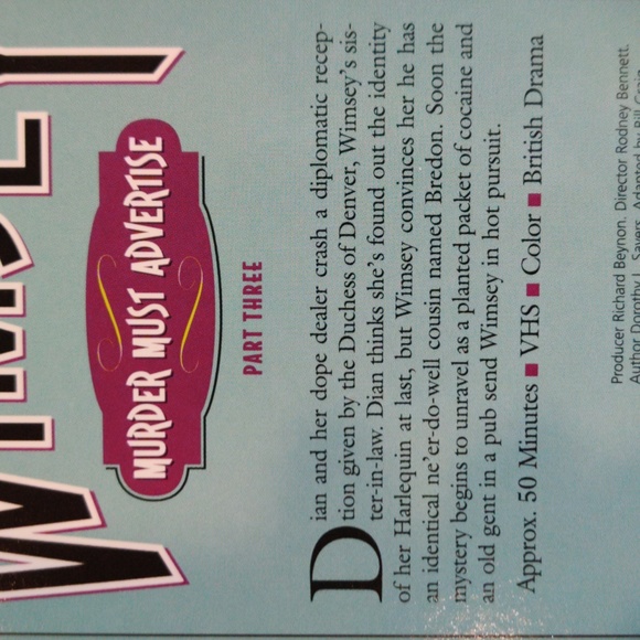 Lord Peter Wimsey Murder Must Advertise 4 VHS BBC Drama Mystery 1973 Series - Picture 9 of 11